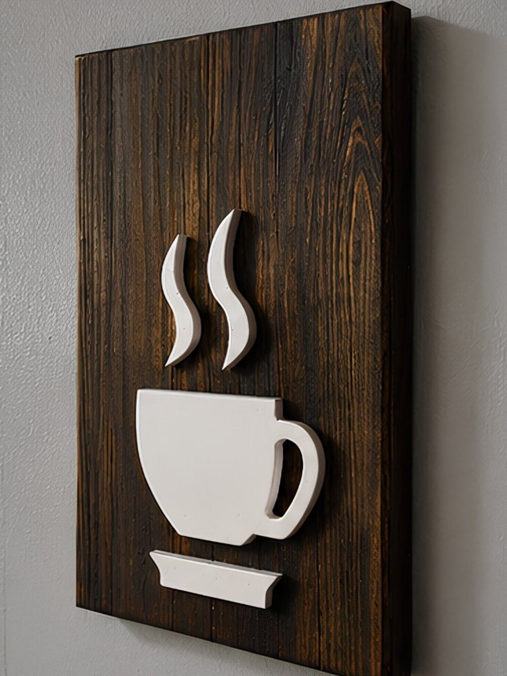 Rustic Coffee Cup Wall Art, Farmhouse Kitchen Decor